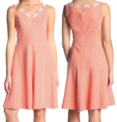 anne klein seersucker fit & flare dress
