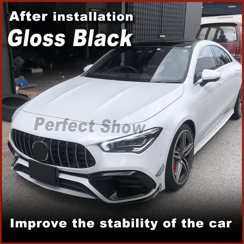 Para Benz W118 C118 CLA45 AMG 20-23 negro brillante divisor delantero aletas Canards - Imagen 2 de 12