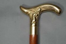Antique Brass Victorian Handle Wooden Vintage Style Walking Stick Cane Designer