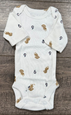 Baby Girl Clothes Nwot Child Mine Carter's Preemie Monkey Flower Bodysuit