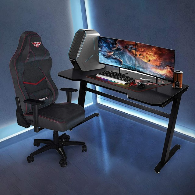 Home Office Gaming Desk Computer Desk Black Gamer Workstation eBay