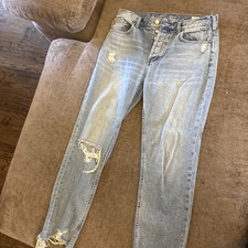 Free People Frayed Distressed Straight Leg Jeans Sz 27