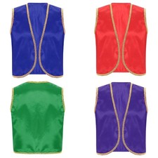 Mens Tops Carnival Vest Halloween Waistcoat Stage Show Clubwear Festival Satin