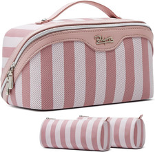 Travel Makeup Bag Cosmetic Bag for Women: 3 Pcs Set Make up Bag with Compartment
