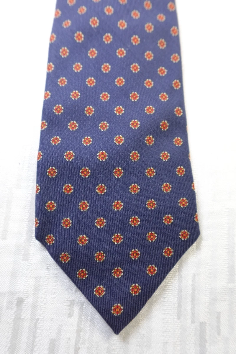 Cravate Vintage F. Mariano Napoli - Soie Et Coton - Rayures Bleu Et Blanc - Modèle A241