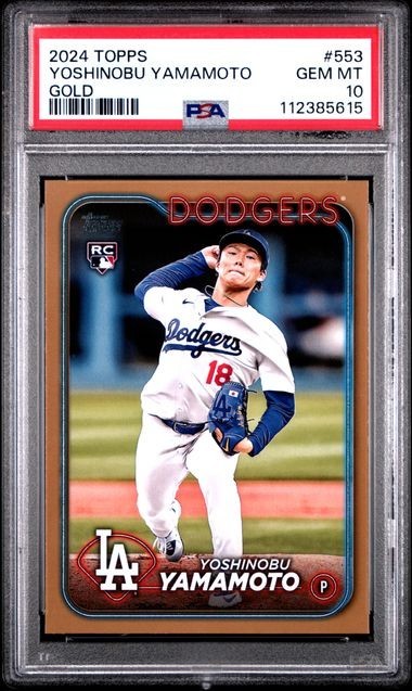 PSA 10 — Yoshinobu Yamamoto Gold RC — 2024 Topps Series 2 #553