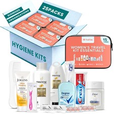 Bulk s Hygiene Kits 15 Piece Travel Toiletry Kit with Shampoo Conditioner Bo...