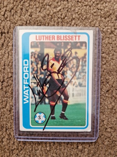 Luther Blissett Watford Signed Card . 1979 Topps