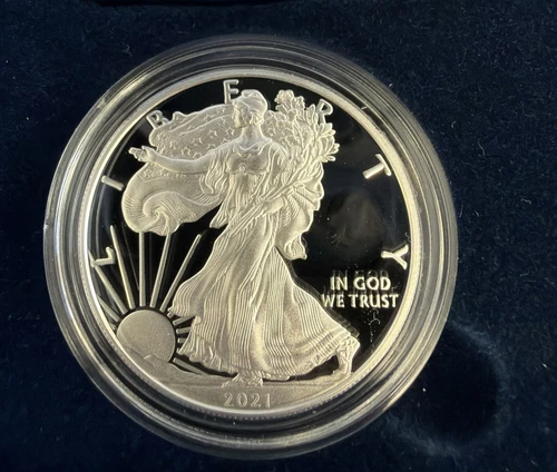 2021 W PROOF AMERICAN SILVER EAGLE W/BOX&COA