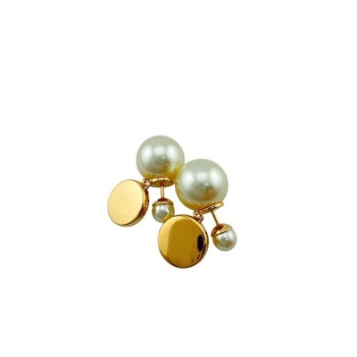 Christian Dior Dior Tribal Pearl Bee CD Logo Earrings (Pair