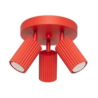 Deckenstrahler Verstellbar Aluminium Rot GU10 Ø 19,5 Cm Deckenlampe Wohnzimmer