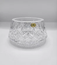 Tyrone Irish Crystal Cut Glass Bowl 7" Makers Mark Etched Full Lead Heavy Thick