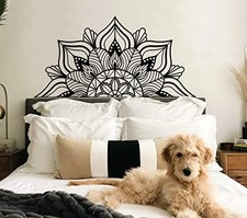 Large Metal Mandala Wall Art, Unique Lotus Flower Wall Decor Artwork, Black