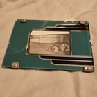 Vtg Art Deco Reverse Glass Picture Frame Black Silver Green Small Desk Decor — photo 7