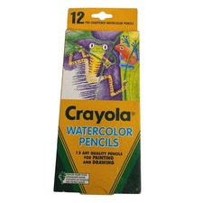Vintage 1993 Crayola 12 Pre-Sharpened Watercolor Pencils Binney And Smith Brand