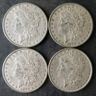 Lot of Four 1878 $1 Morgan Silver Dollars