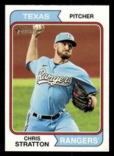 2023 Topps Heritage #584 Chris Stratton Card Texas Rangers
