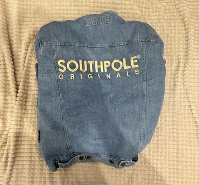 Southpole Jeansjacke Winterjacke Gefüttert Flauschfütterung Größe S Blau
