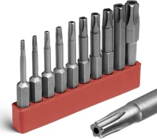 5 Point Security Torx Bit Set 10Pcs Star Bits Set Screwdriver Magnetic S2 Alloy