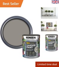 Slate Grey Garden Paint 750ml by Ronseal - Matte Finish for Outdoor Surfaces