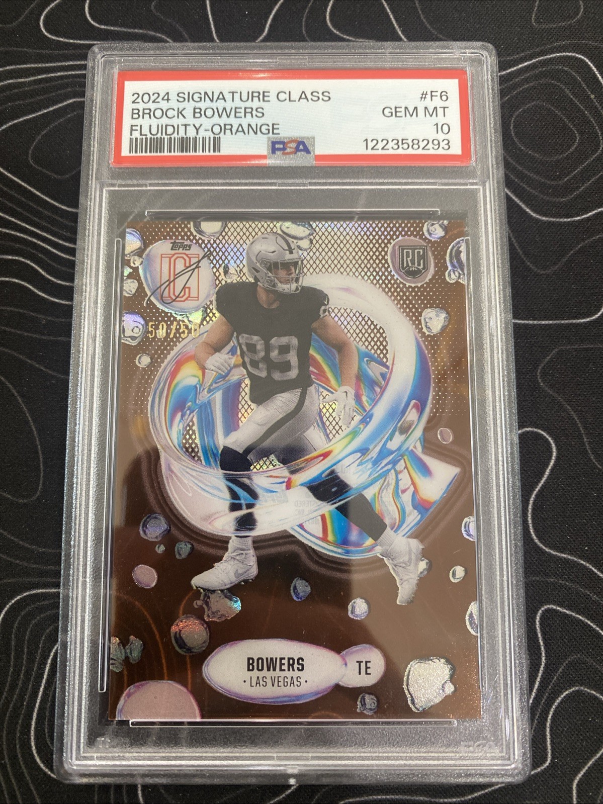 Brock Bowers Topps Signature Class Fluidity #F6 Orange