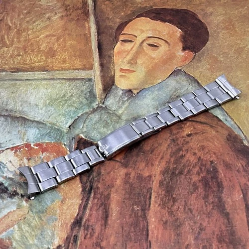 Vintage Rolex 57 End Links 1961  “stretch” Rivet Oster Steel Band