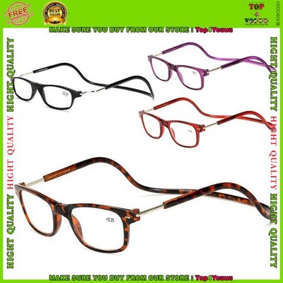 Click Adjustable Magnetic Front Connect Reading Eyeglasses New Full Rim Glasses