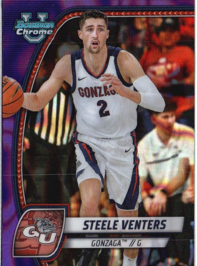 2024-25 Bowman University Chrome #92 Steele Venters Purple Lava Refractor