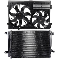 Condenser and Cooling Fan Assembly for Beetle Jetta 2.0L 2.5L 2011-2014