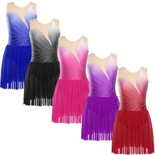Women Dresses Dancing Dress Performance Dancewear Camisole Rhinestones Briefs