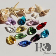 12PCS Hanging Colorful Teardrop Pendants Chandelier Crystal Light Prisms Parts