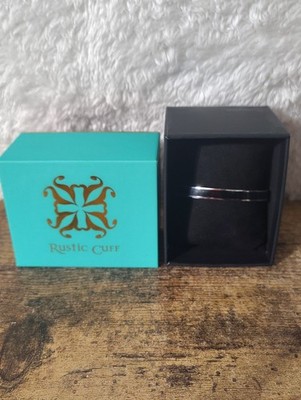 Rustic Cuff COURAGE Silver Tone Cuff Bracelet w Box Gift Bag Set