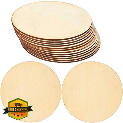 Wood Circles 6'' Unfinished Rounds 15pc DIY Craft Wood Cutouts
