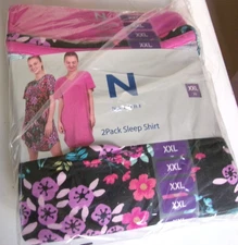 Two Pack Natori Sleep shirts Size XXL  (dress size 20) Floral print and Pink
