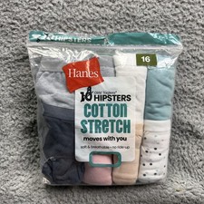 Hanes Hipsters Girls 16 Multicolor 8 Pack Cotton Stretch Tagless No Ride Up