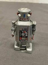Schylling Tin Wind Up Robot MS249 3.5" Missing Key Retro Toy