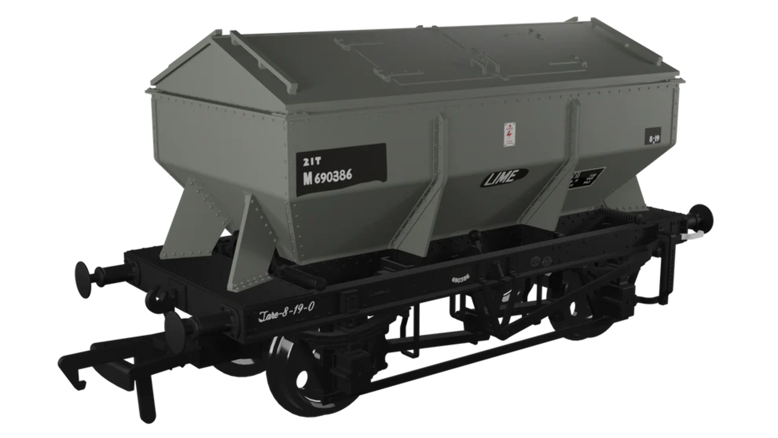 Rapido Trains 963012 OO Gauge LMS Iron Ore Hopper – BR (Lime) No.M690386