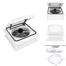 Starvent RV Roof Vent Fan 6-Speed-Reversible White A021C-V3