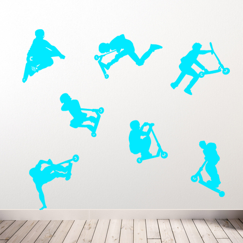 Stunt Scooters Kids Sports DIY Wall Decal Decorative Vinyl Stickers New Deco A49 - Picture 17 of 26