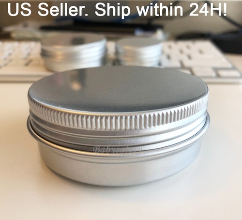 20pc 3.4oz/100ml Aluminum Travel Tin Screw Lid Round Metal Storage Jar Container - Picture 2 of 6