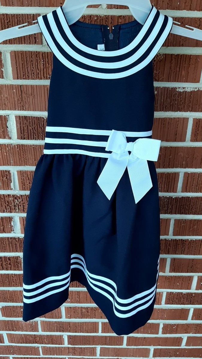 Bonnie Jean navy sailor dress girl size 6 (Easter dress)