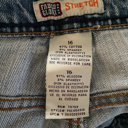 Vintage Faded Glory Women's Blue Jeans Size 16 97% Cotton 3% Spandex Distressed - Picture 10 of 11