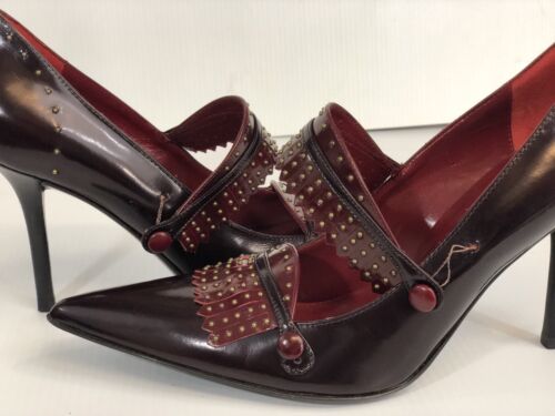 Isabella Fiore Bord Lavish Leather Mule Made in Italy Size 9.5