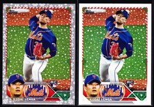 Kodai Senga Mets Silver Metallic Snowflake RC 2023 Topps Holiday H198 + Base RC