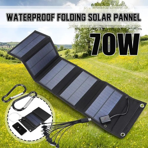 70W Foldable Solar Panel 5V USB Portable Battery Charger for Cell Phone Outdoor - 第 11/13 張圖片
