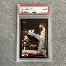 2014 Topps WWE #30 Luke Harper Black PSA 8 NM-MT