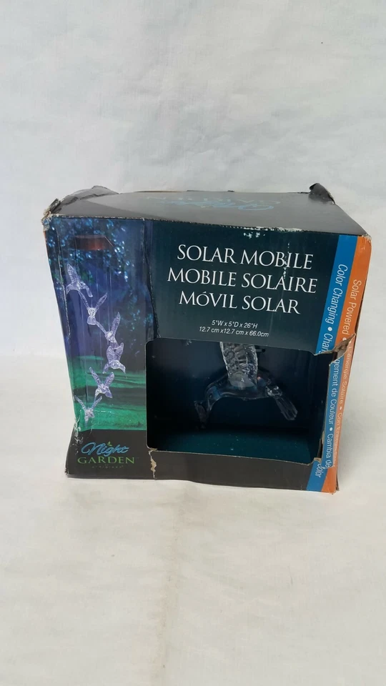 Colibrí iluminado LED que cambia de color solar móvil patio jardín decoración carillón de viento Foto 2 de 4