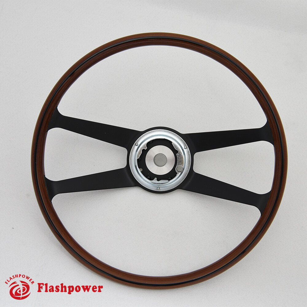 パーツ ALL WOOD Steering Wheel MOMO Racing Indy Black Mohogany Wood Steering Wheel - 240Z