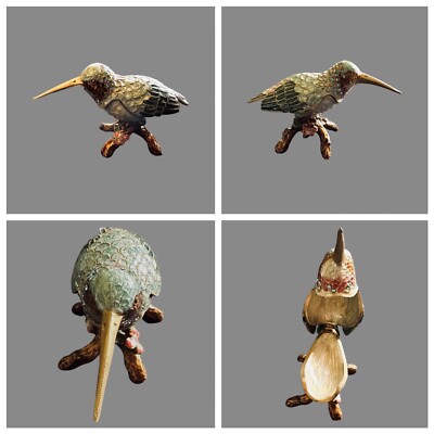 Hummingbird Enameled Jeweled Trinket Box