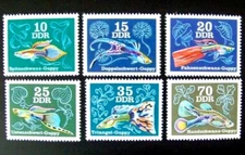 FISH MNH 1976 GUPPY DDR Germany GDR guppies SEALIFE aquarium fauna, animals